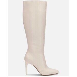 INC Women' VIDELP Faux Leather Zipper Square Toe Knee-High Boots | Off-White